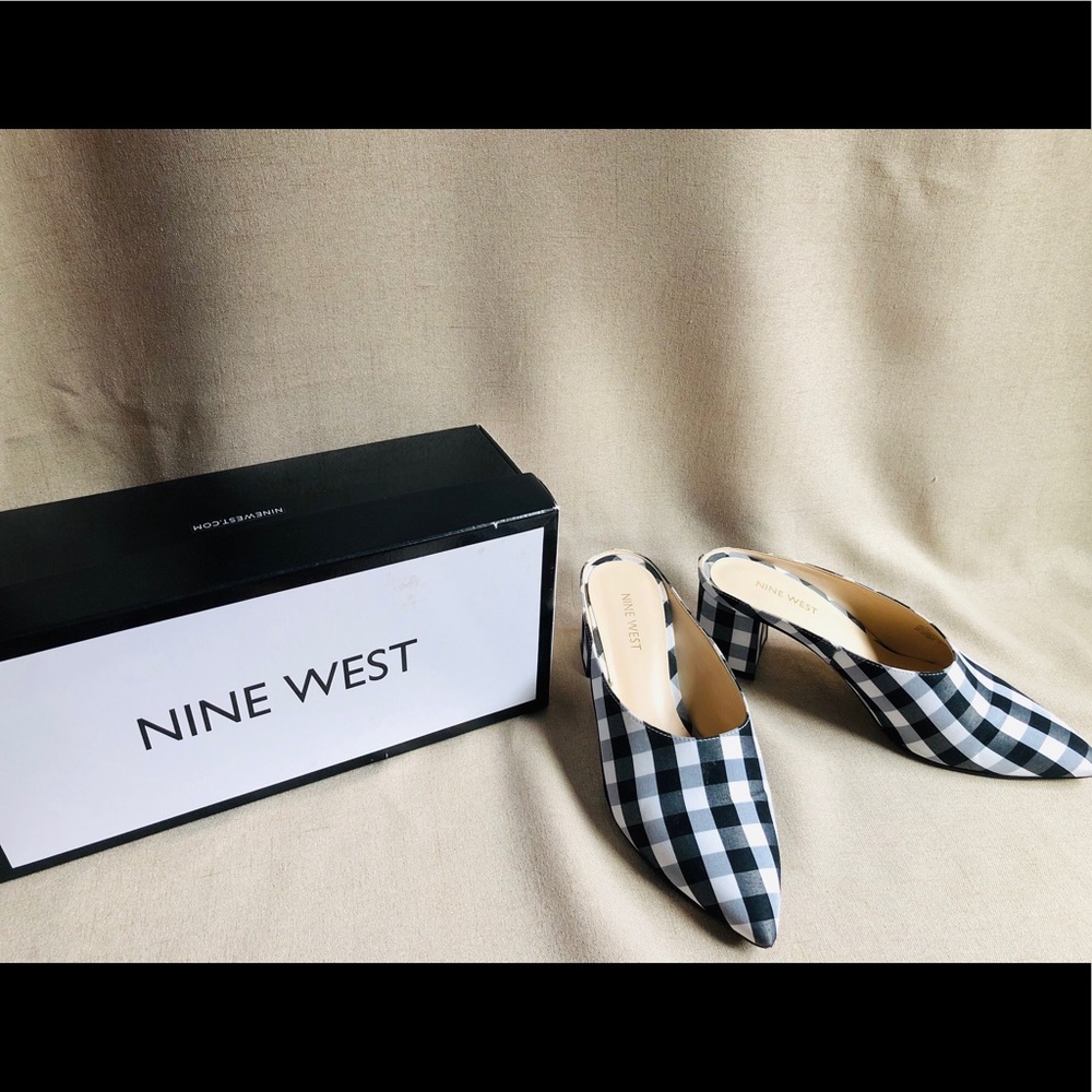 Nine West Check Mules Size 7